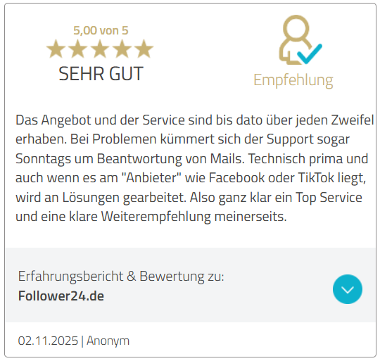 Follower24 Bewertung 2026
