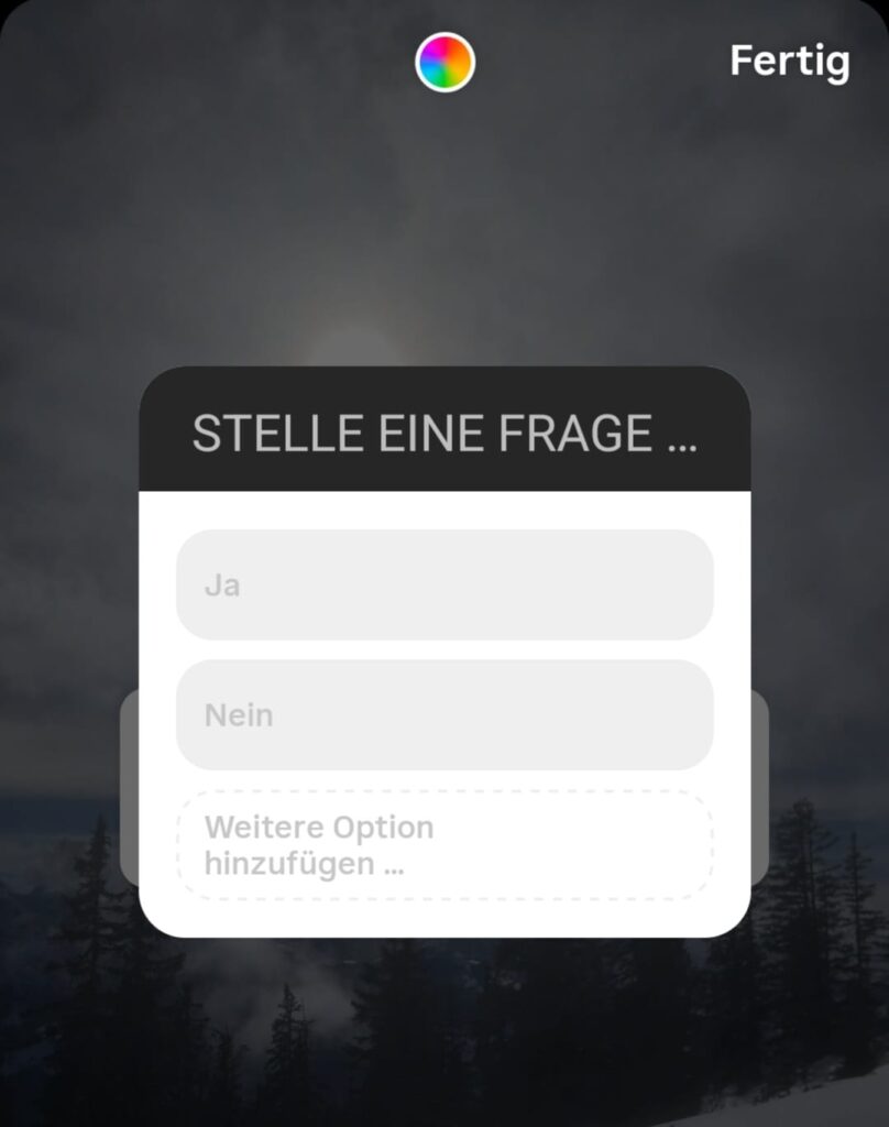 Instagram Umfrage erstellen Anleitung Schritt 3