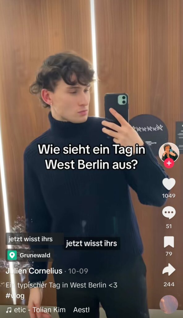 Junger Mann zeigt Tagesablauf als TikTok Video Idee