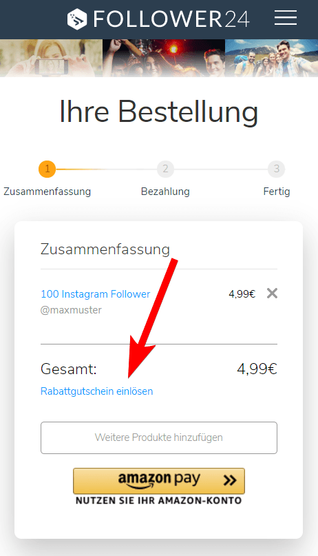 So gehts: Rabattgutschein einlösen