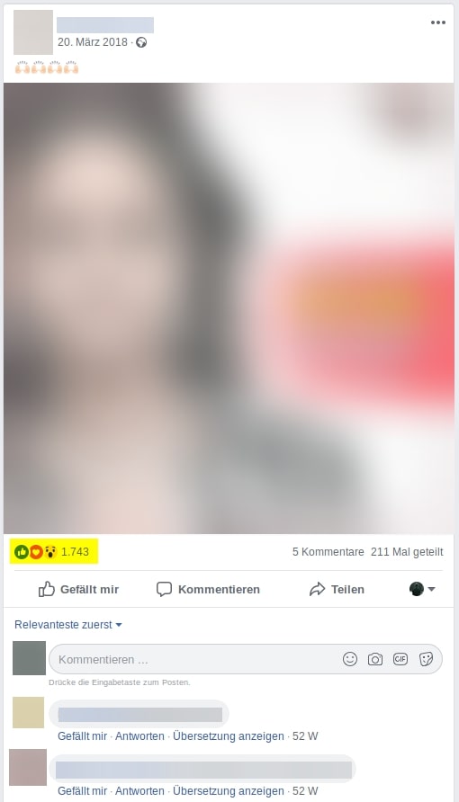 So werden Post-Likes auf Facebook angezeigt